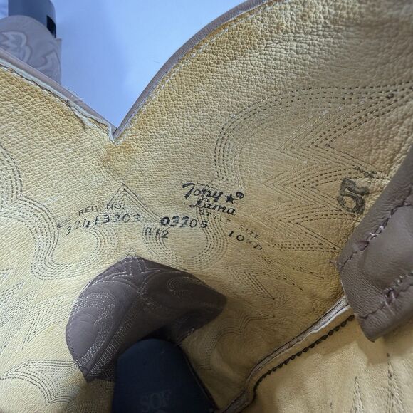 Tony Lama Black Label Sz 10.5 Smooth Ostrich Mens Western Cowboy Boots 03205 main image 12